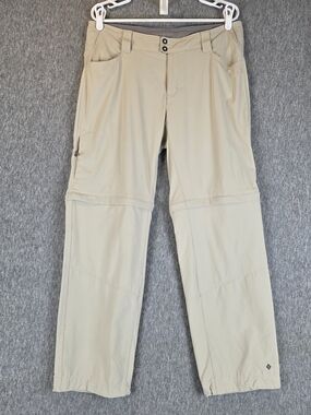 Columbia Omni-Shield Convertible Zip-Off Hiking Pants Beige Wmn's 14 Short